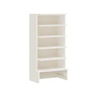 moderne armoire à chaussures blanc 52x30x104 cm bois de pin massif - meuble étagère à chaussures