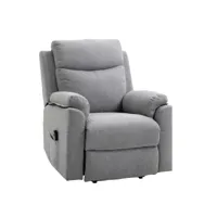 fauteuil de relaxation électrique - fauteuil releveur inclinable avec repose-pied ajustable et télécommande - tissu polyester aspect lin gris clair chiné