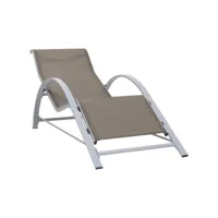 transat chaise longue bain de soleil lit de jardin terrasse meuble d'extérieur textilène et aluminium taupe helloshop26 02_0012935