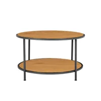 vita - table basse ronde en bois et métal ø80cm - couleur - bois clair #ds