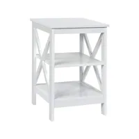 giantex table de chevet à 3 niveaux, table d'appoint chevet, table basse simple et contemporain, pour chambre, salon 40x40x61cm (modèle a blanc)