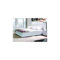 ensemble blanc brillant lit design en simili cuir et 2 chevets verona. meuble design pour chambre à coucher