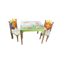 ensemble table avec 2 chaises pour chambre enfant ou bébé garçon knights & dragons td11837a
