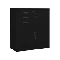 vidaxl armoire de bureau noir 90x40x102 cm acier