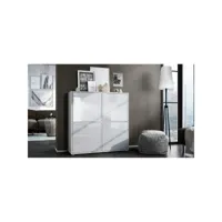 meuble moderne blanc mat façades laquées 104 x 105,5 x 35,5 cm