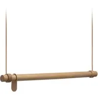 linddna - lave-linge swing portemanteau suspendu m (80 cm), chêne naturel / cuir naturel