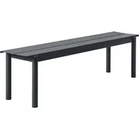 muuto - linear steel banc 170 cm, noir