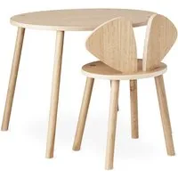 nofred - mouse school set (junior - chaise et table), chêne laqué mat