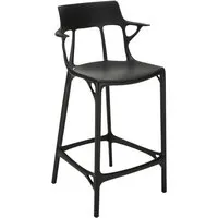 kartell - ai chaise de bar recyclée, sh 65 cm, noir