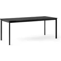 & tradition - drip table de salle à manger hw59, 190 x 80 cm, black nano laminat, pieds de table noirs