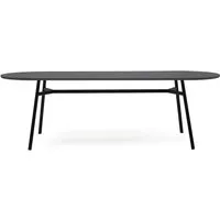puik - tress table de salle à manger large, 245 x 90 x 75 cm, noir