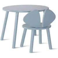 nofred - mouse toddler set (chaise et table), bouleau laqué bleu clair