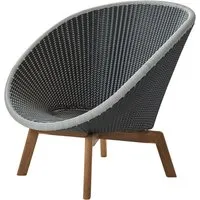 cane-line - peacock fauteuil de salon (5458) outdoor, teck / gris / gris clair