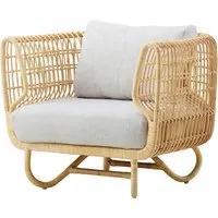 cane-line - fauteuil lounge nest intérieur, naturel / natté gris clair