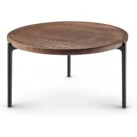 eva solo - savoye table basse, ø 60 x h 35 cm, chêne fumé / noir