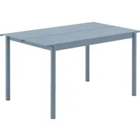 muuto - linear steel outdoor table de jardin, 140 x 75 cm, bleu clair
