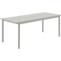 muuto - linear steel outdoor table de jardin, 200 x 75 cm, grise