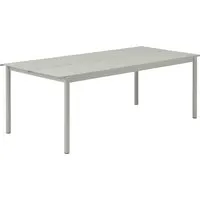 muuto - linear steel outdoor table de jardin, 220 x 90 cm, grise