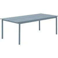 muuto - linear steel outdoor table de jardin, 220 x 90 cm, bleu clair