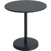 muuto - linear steel table de bistrot outdoor, ø 70 x h 73 cm, noir