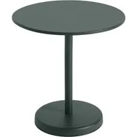 muuto - linear steel table de bistrot outdoor, ø 70 x h 73 cm, vert foncé