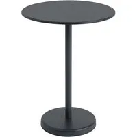 muuto - linear steel table de bistrot outdoor, ø 70 x h 95 cm, noir