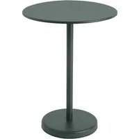 muuto - linear steel table de bistrot outdoor, ø 70 x h 95 cm, vert foncé