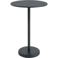 muuto - linear steel table de bistrot outdoor, ø 70 x h 105 cm, noir