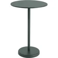 muuto - linear steel table de bistrot outdoor, ø 70 x h 105 cm, vert foncé