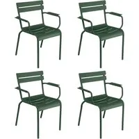 fermob - luxembourg fauteuil, vert cèdre (lot de 4)