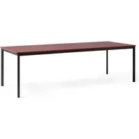 & tradition - drip table de salle à manger hw60, 250 x 100 cm, forbo linoleum burgundy (4154), pieds de table noirs