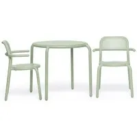 fatboy - toní table de bistrot + chaise avec accoudoirs, mist green (set de 3)