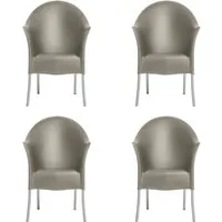 driade - lord yo fauteuil de jardin, gris clair (lot de 4)