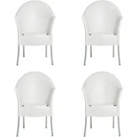 driade - lord yo fauteuil de jardin, blanc ral 9016 (lot de 4)