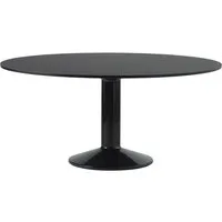 muuto - midst table de salle à manger, ø 160 cm, linoléum noir / noir