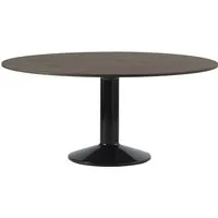 muuto - midst table de salle à manger, ø 160 cm, chêne huilé foncé / noir