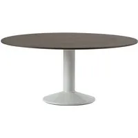 muuto - midst table de salle à manger, ø 160 cm, chêne huilé foncé / gris