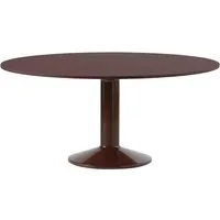 muuto - midst table de salle à manger, ø 160 cm, linoléum rouge foncé / rouge