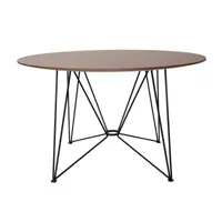 acapulco design - the ring table, h 74 x ø 120 cm, placage noyer / noir