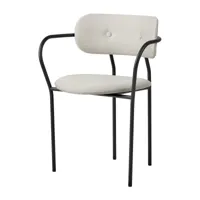 gubi - coco dining chaise avec accoudoirs entièrement rembourrée, noir mat / eero special (106)