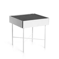 konstantin slawinski - charge table d'appoint h 45 cm, blanc / feutre gris foncé chiné