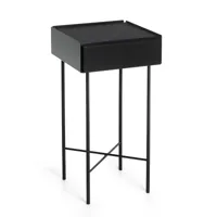konstantin slawinski - charge table d'appoint h 65 cm, noir / feutre gris foncé chiné