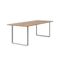 muuto - 70/70 table de jardin, 225 x 90 cm, sapelli / gris ral 7044