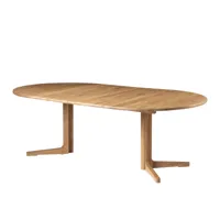 fdb møbler - c69e table de salle à manger, 120 x 220 cm, chêne naturel huilé (avec deux plateaux supplémentaires)
