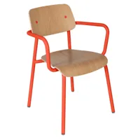 fermob - studie chaise avec accoudoirs outdoor, chêne / capucine