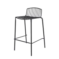 jan kurtz - mori chaise de bar de jardin, 65 cm, noir