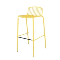 jan kurtz - mori chaise de bar de jardin, 75 cm, jaune
