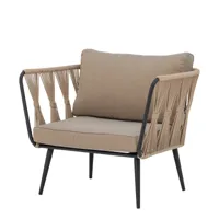 bloomingville - pavone outdoor fauteuil de salon, marron / beige