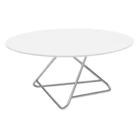 softline - tribeca table d'appoint, large, chrome / blanc laqué