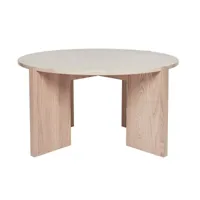 oyoy - lune table d'appoint ø 84 x 40 cm, naturel / blanc